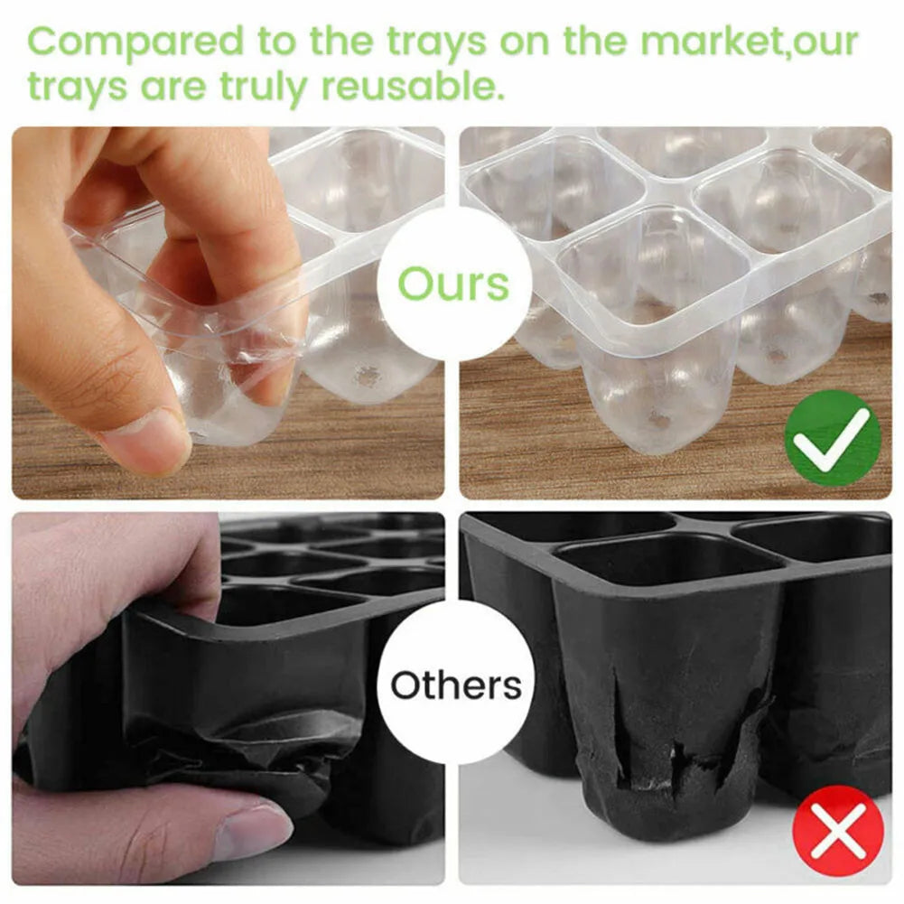 4 x 12-Cell Seed Starter Trays clear