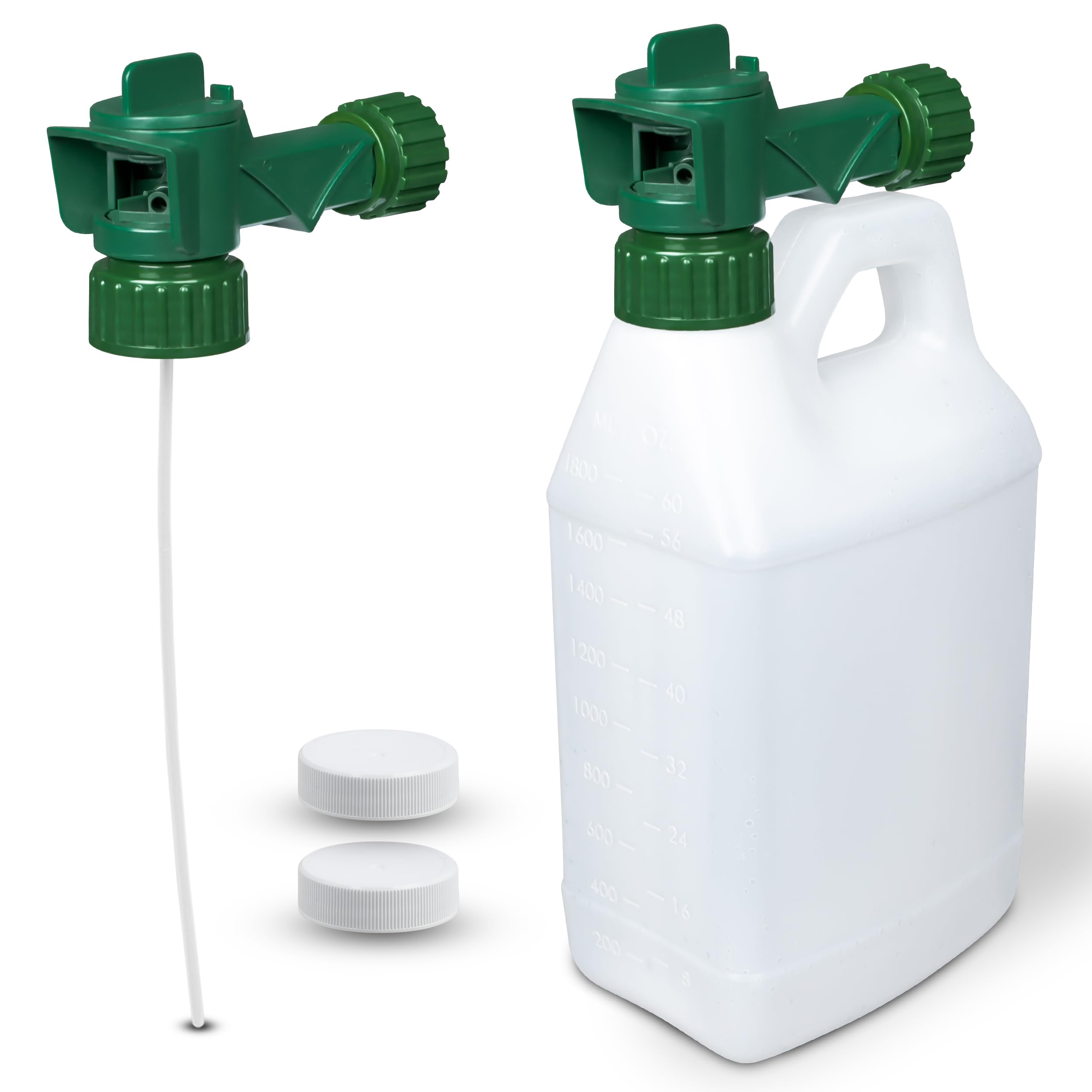 38/400 Garden Hose-End Sprayer (2-Pack) | 64oz Multipurpose Reusable Bottles for Concentrated Lawn & Garden Fertilizer or Chemical Application | Car Washing, etc.