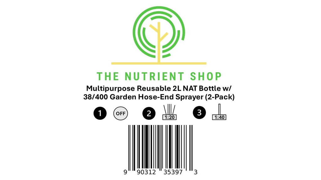 38/400 Garden Hose-End Sprayer (2-Pack) | 64oz Multipurpose Reusable Bottles for Concentrated Lawn & Garden Fertilizer or Chemical Application | Car Washing, etc.