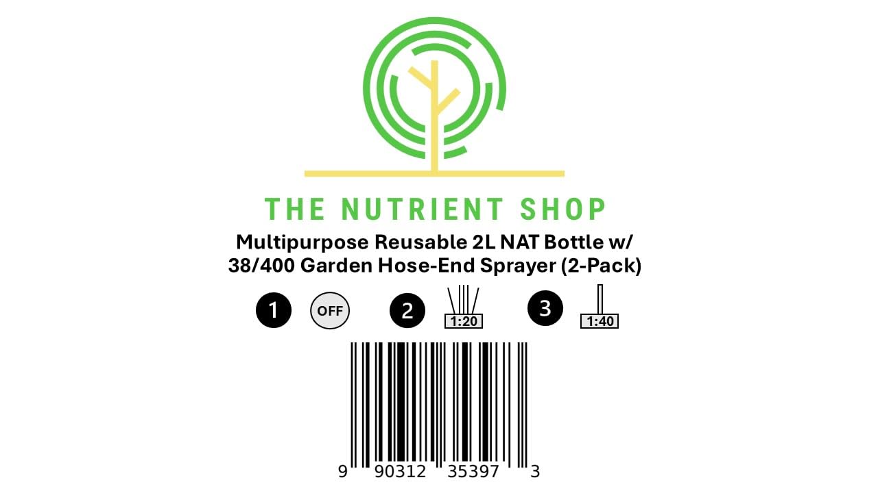 38/400 Garden Hose-End Sprayer (2-Pack) | 64oz Multipurpose Reusable Bottles for Concentrated Lawn & Garden Fertilizer or Chemical Application | Car Washing, etc.