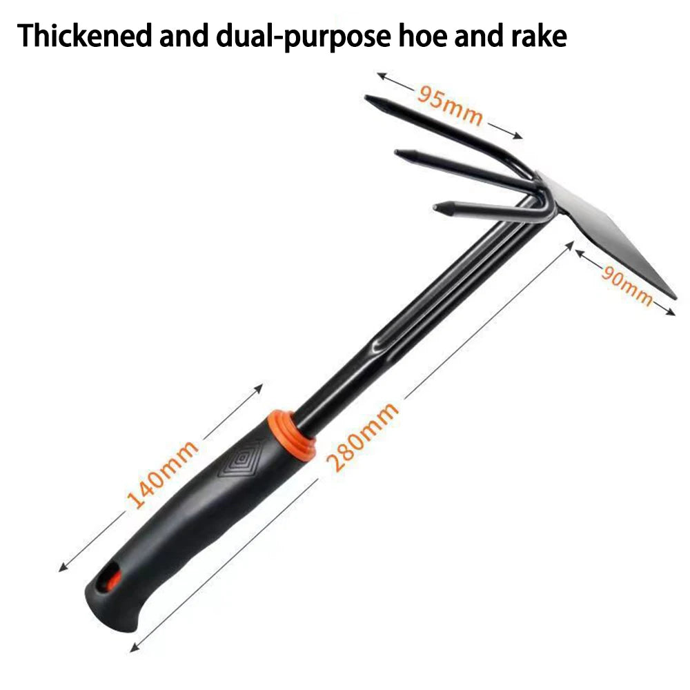 Dual-purpose hoe and rake