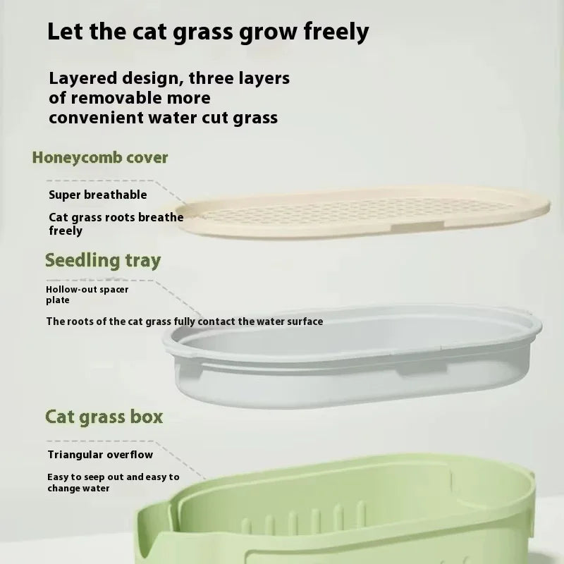 Hydroponic Cat Grass Planter pieces