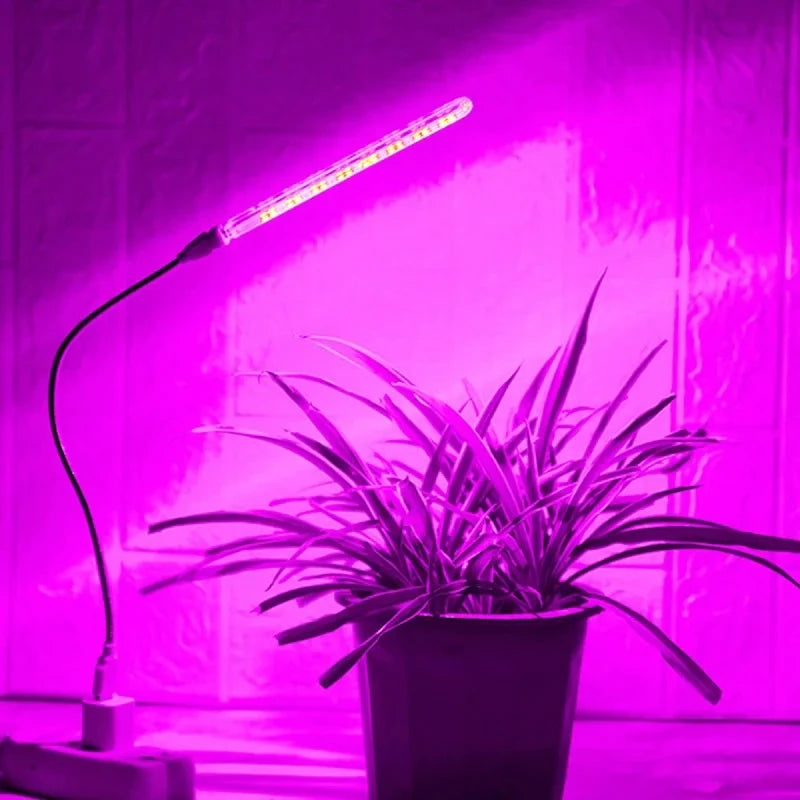 LED Grow Light adjustable pole purple color plant