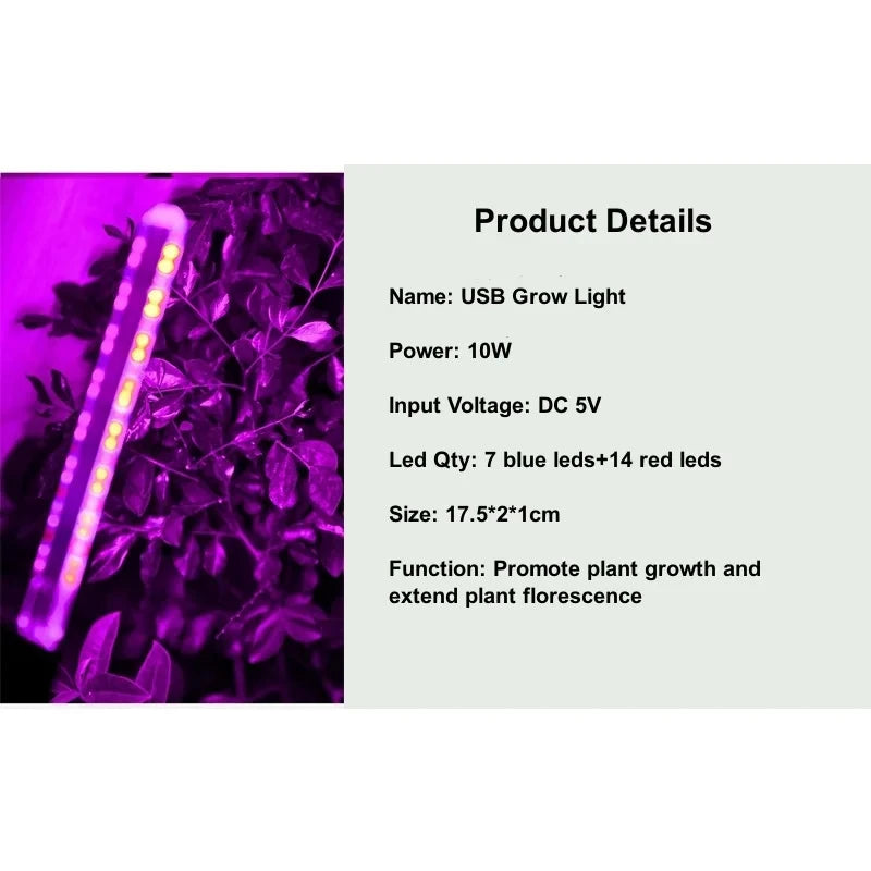 LED Grow Light adjustable pole purple color plant product details