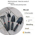 Essential 4-Piece Gardening Hand Tool Set (Shovel, Rake, Hoe, Trowel)