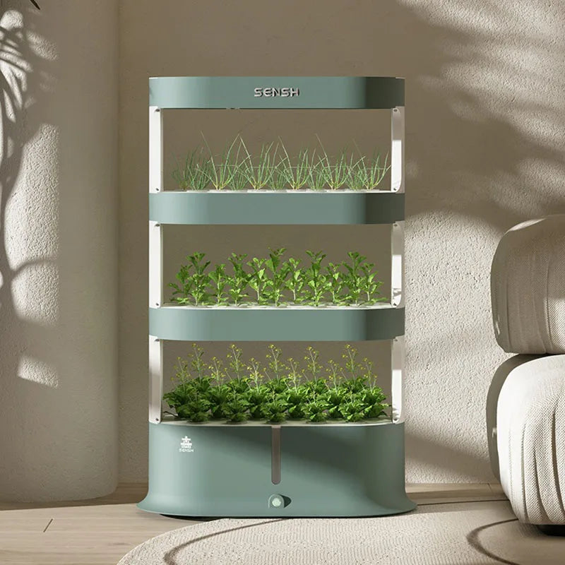 Smart Hydroponic Tower Growing System with plants